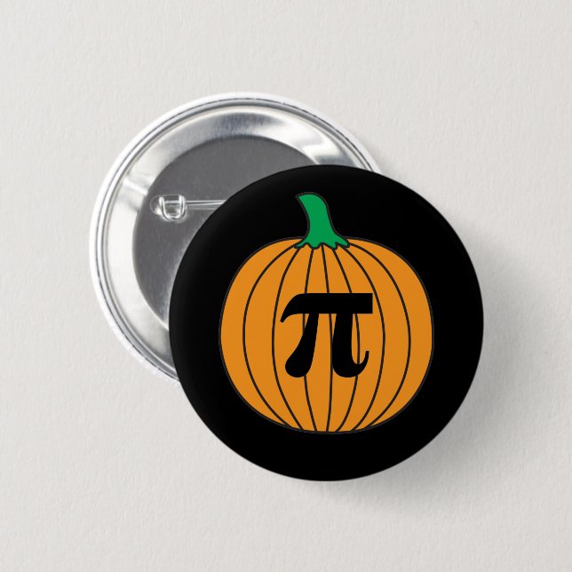 3.14 Pumpkin Pi Pun Funny Math Joke 2 Inch Round Button (Front & Back)