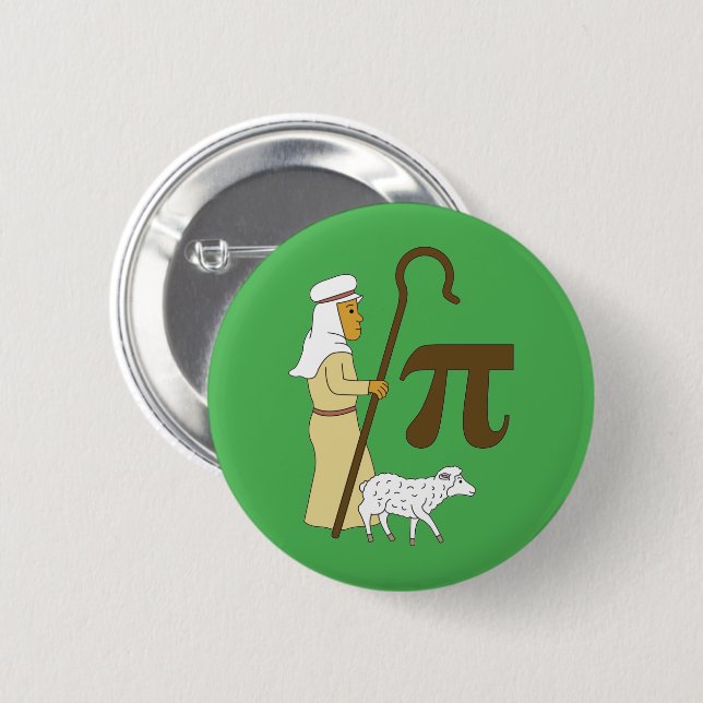 3.14 Shepherd's Pie Pi Pun Funny Math Joke 2 Inch Round Button (Front & Back)