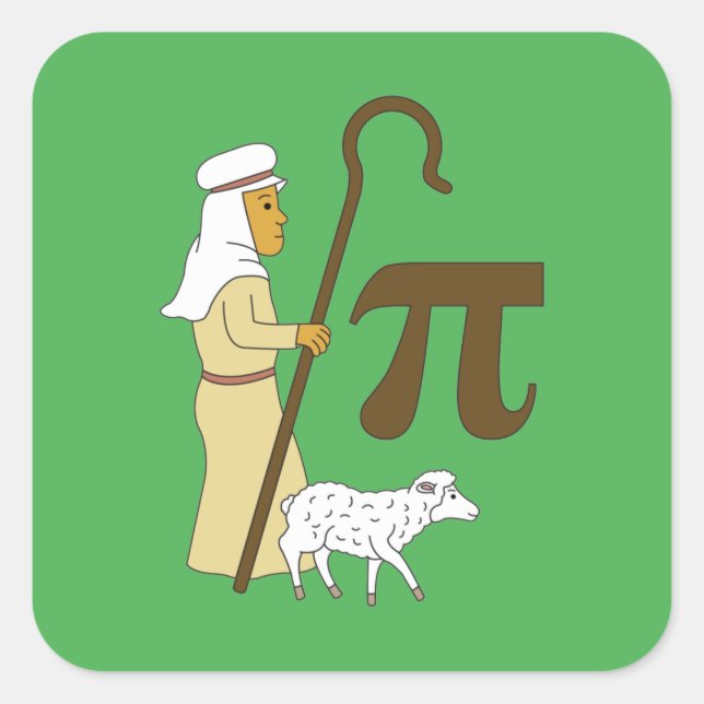 3.14 Shepherd's Pie Pi Pun Funny Math Joke Square Sticker (Front)