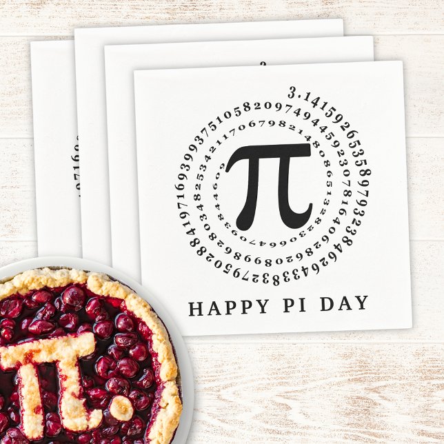 3.14 Spiral Number Happy Pi Day Napkin (Creator Uploaded)