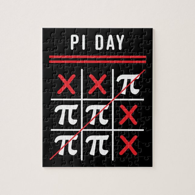 3.14 Tic-Tac-Toe Noughts And Crosses Happy Pi Day Jigsaw Puzzle (Vertical)