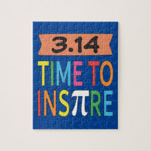 3.14 Time To Inspire Pi Pun Funny Math Joke Jigsaw Puzzle