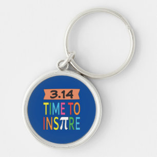 3.14 Time To Inspire Pi Pun Funny Math Joke Keychain
