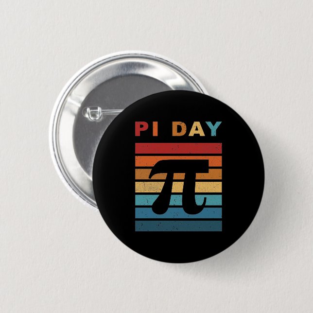 3.14 Vintage Distressed Pi Day 2 Inch Round Button (Front & Back)
