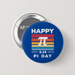 3.14 Vintage Sunset Happy Pi Day 2 Inch Round Button