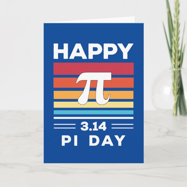 3.14 Vintage Sunset Happy Pi Day Card (Front)