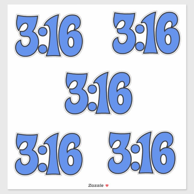 3:16, 5 pack of stickers (Sheet)