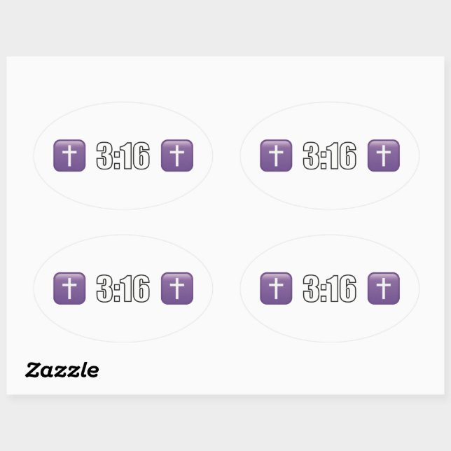 3:16 Jesus Christ Oval Sticker (Sheet)