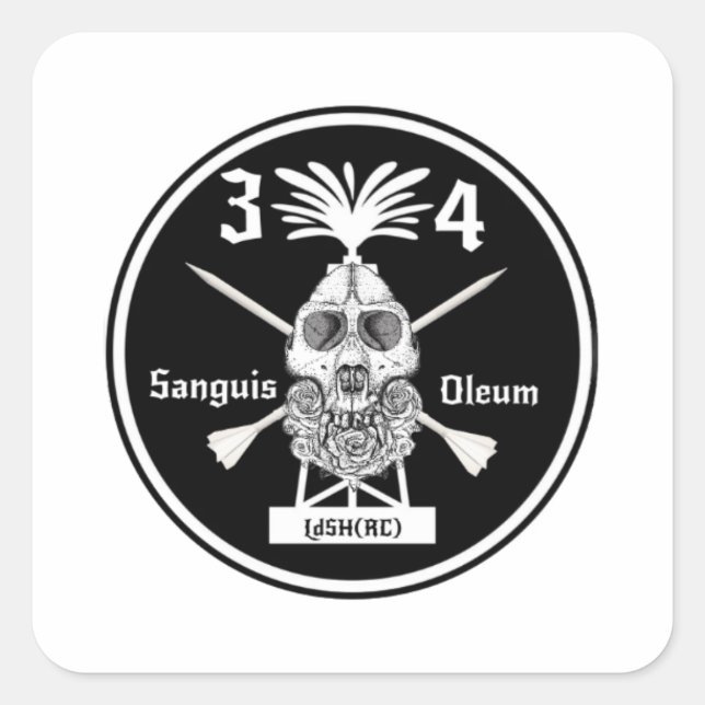 3-4 Slap Square Sticker (Front)