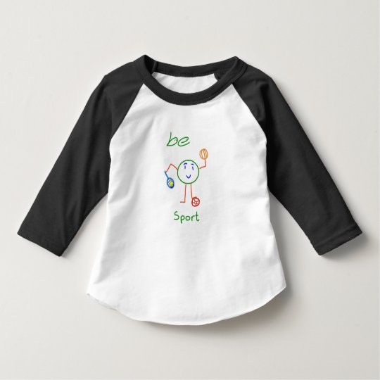 3/4 toddler Be Sport Black sleeve White shirt