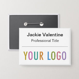 3.5 inch Pin Back Name Tag Button with Logo Badge