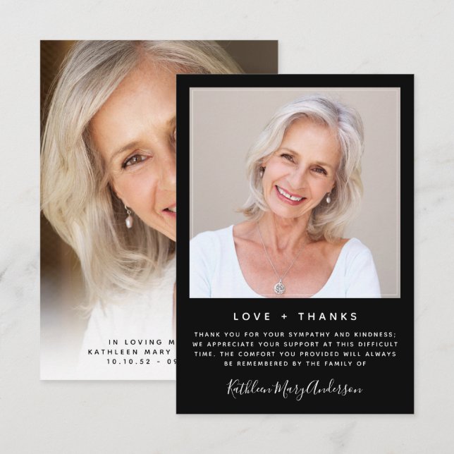 3.5"x5" Sympathy Funeral Memory THANK YOU Photo (Front/Back)