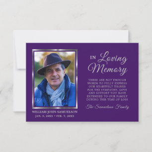 3.5"x5" Sympathy Funeral Memory THANK YOU Photo Card