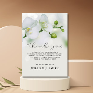 3.5"x5" Sympathy White Orchids THANK YOU PHOTO Card