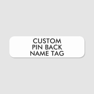 3.5" x 1" ROUNDED Pin Back Custom Name Tag Blank
