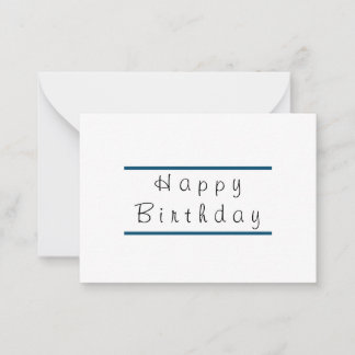 3.5 x 2.5 Happy Birthday Flat Note Card