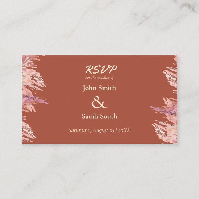3.5 x 2 RSVP Wedding Enclosure Card - Terracotta  (Front)