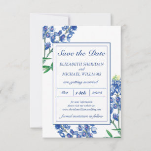 3.5" x 5" Bluebonnet Flat Save The Date Card