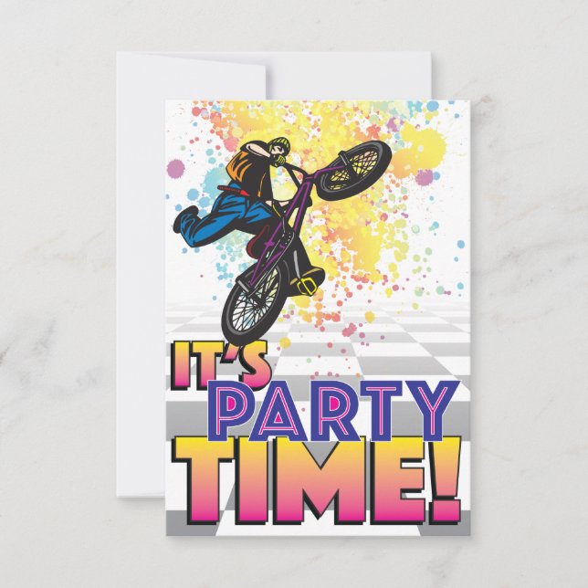 3.5 X 5 BMX Birthday Invitation (Front)