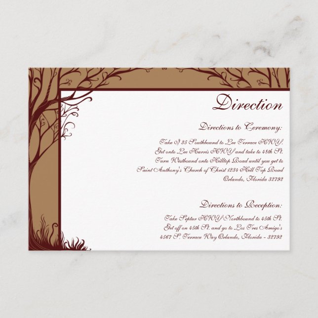 3,5 x 5, Carte de direction Arbre d'automne (Devant)