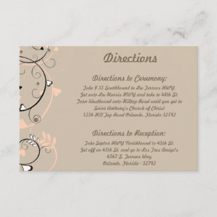 3.5 x 5 Direction Card Light Coral Pink/Brown Swir