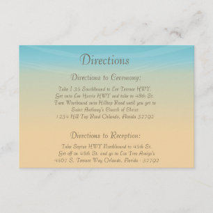 3.5 x 5 Direction Card Ocean Beach Shore Seashells