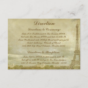 3.5 x 5 Direction Card Vintage Paris