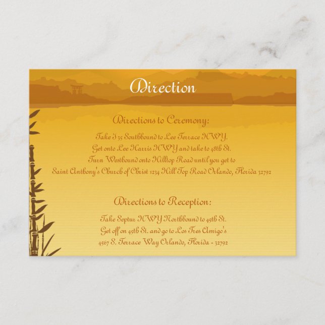 3.5 x 5 Direction Card  Warm Sunset (Front)