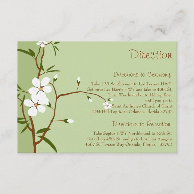 3,5 x 5 Direction Carte Fleurs de bois de chien (Devant)