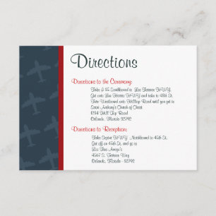 3.5 x 5 Directions Airplane Flight Enclosure Card