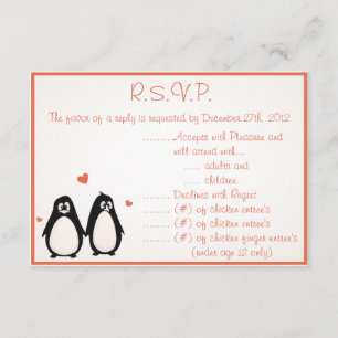 3,5 x 5 R.S.V.P Carte de réponse Amour/Coeurs du p