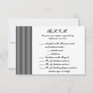 3,5 x 5 R.S.V.P Carte de réponse Flouri gris noir