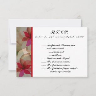 3.5 x 5 R.S.V.P Reply Card Colourful Lotus Flower