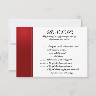 3.5 x 5 R.S.V.P Reply Card White Tree Red Black St