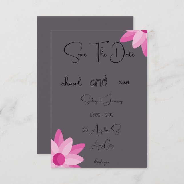 3.5" x 5" Response Card - Customizable RSVP Cards  (Front/Back)