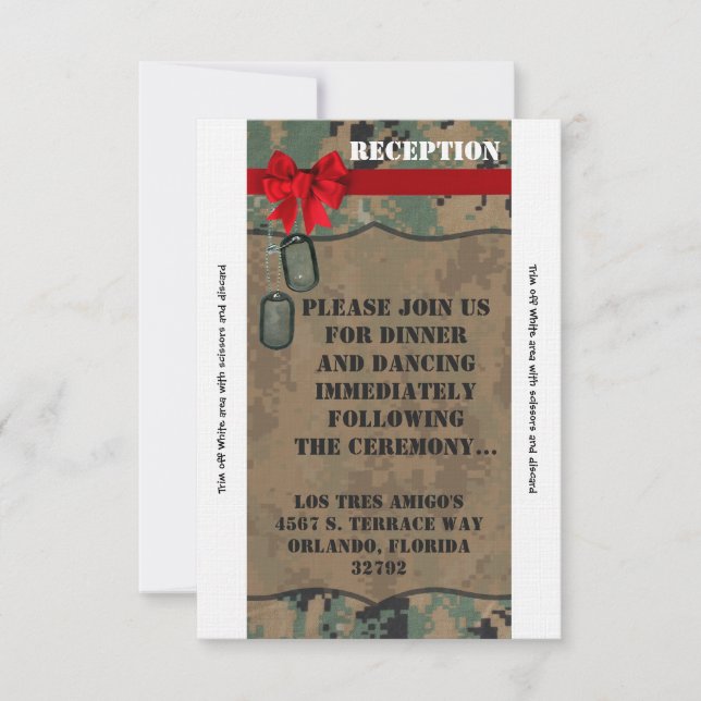 3,5 x 7 Carte de réception Marine DIGITAL IMPRIMER (Devant)