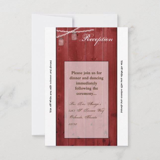 3,5 x 7 Carte de réception Mason Jar Chaîne Lumièr (Devant)