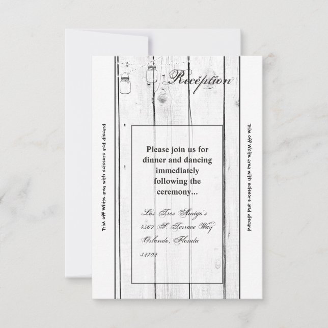 3,5 x 7 Carte de réception Mason Jar Chaîne Lumièr (Devant)