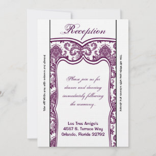 3,5 x 7 Carte de réception Plum Purple Damas