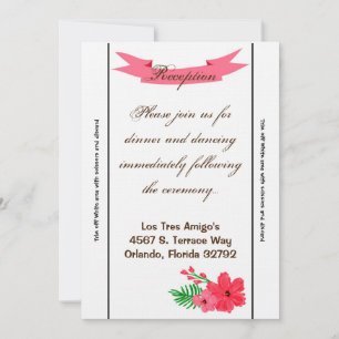 3,5 x 7, carte de réception Printemps Hibiscus Flo