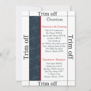 3.5 x 7 Directions Airplane Flight  Bl Invitation