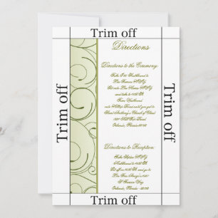 3.5 x 7 Directions Green Apple Swirls Invitation