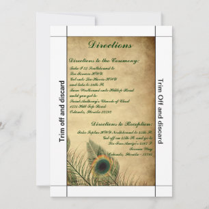 3.5 x 7 Directions Vintage Peacock Gre Invitation