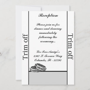 3.5 x 7 Reception His/Hers Diamond Wed Invitation
