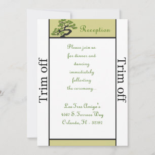 3.5 x 7 Reception Japanese Green Bonsa Invitation