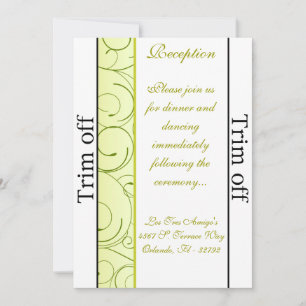 3.5 x 7 Reception Lime Green Pear Swir Invitation