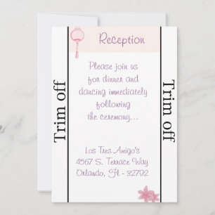 3.5 x 7 Reception Purple Pink Lantern/ Invitation