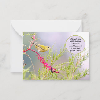 3.5x2.5 Joli texte de la Bible Note de carte Fleur