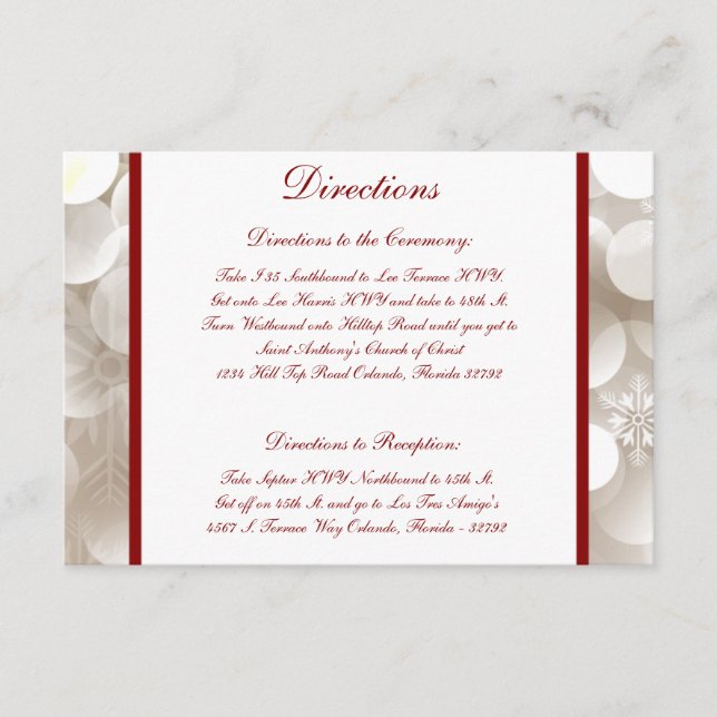 3.5x5 Directions Winter Blur Enclosure Card (Front)