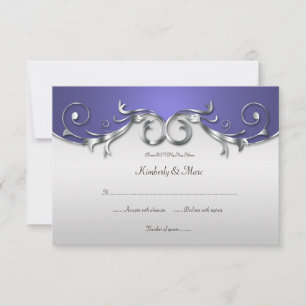 3.5x5 Elegant Purple and Silver RSVP